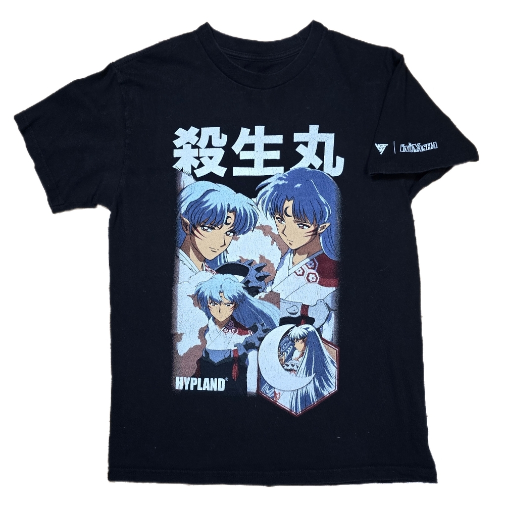 Hypland x InuYasha Sesshomaru T-Shirt Adult S Short Sleeve Rare Streetwear Black